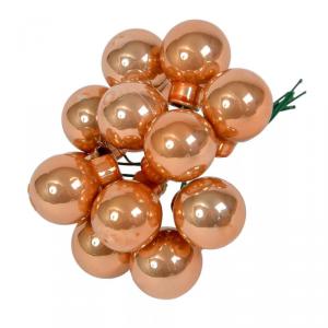 Üveggömb pick 2 cm - Szikrázó rózsa - Fényes 12 db