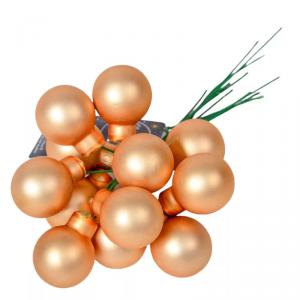 Üveggömb pick 2 cm - Tejkaramella - Matt 12 db