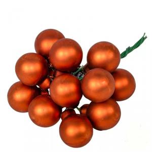 Üveggömb pick 2 cm - Terra barna - Matt 12 db