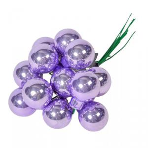 Üveggömb pick 2 cm - Világos lila - Fényes 12 db