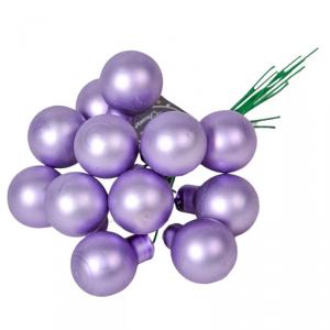 Üveggömb pick 2 cm - Világos lila - Matt 12 db