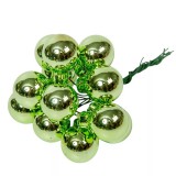 Üveggömb pick 2 cm - Zöld Tea- Fényes 12 db