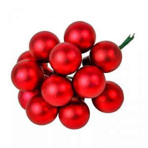 Üveggömb pick 2,5 cm - Bordó - Matt 12 db