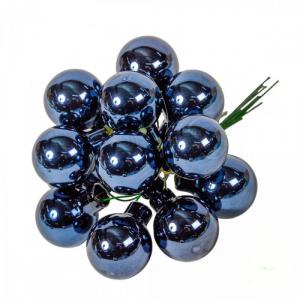 Üveggömb pick 2,5 cm - Éj kék - Fényes 12 db