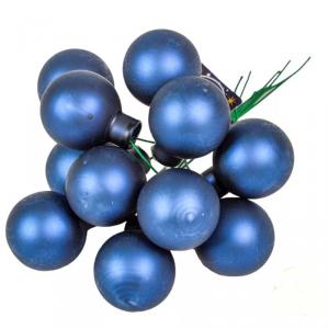 Üveggömb pick 2,5 cm - Éj kék - Matt 12 db