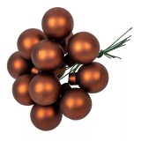 Üveggömb pick 2,5 cm - Eszpresszó - Matt 12 db