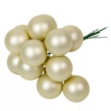 Üveggömb pick 2,5 cm - Fehérmenta - Matt 12 db