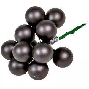 Üveggömb pick 2,5 cm - Fekete - Matt 12 db