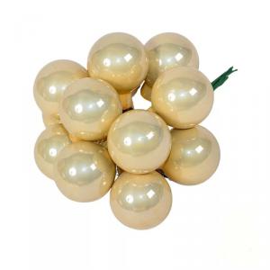 Üveggömb pick 2,5 cm - Gyöngy - Fényes 12 db