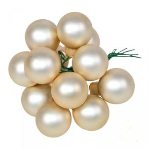 Üveggömb pick 2,5 cm - Gyöngy - Matt 12 db