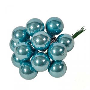 Üveggömb pick 2,5 cm - Hajnal kék - Fényes 12 db