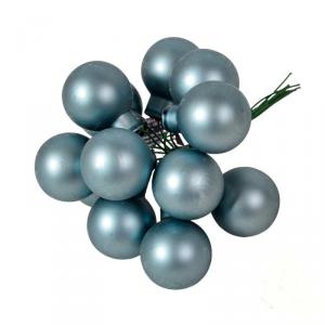 Üveggömb pick 2,5 cm - Hajnal kék - Matt 12 db