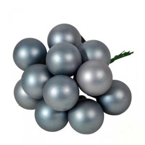 Üveggömb pick 2,5 cm - Kő kék - Matt 12 db