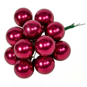 Üveggömb pick 2,5 cm - Magnólia - Fényes 12 db