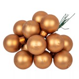 Üveggömb pick 2,5 cm - Pekándió barna - Matt 12 db