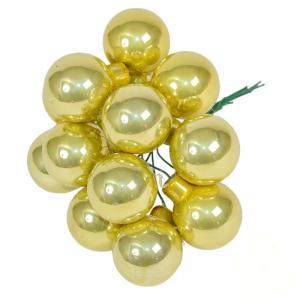 Üveggömb pick 2,5 cm - Pisztácia - Fényes 12 db