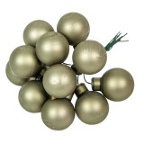 Üveggömb pick 2,5 cm - Rozmaring - Matt 12 db