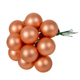Üveggömb pick 2,5 cm - Soft terra - Matt 12 db