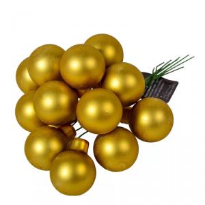 Üveggömb pick 2,5 cm - Sötét arany (mustár) - Matt 12 db