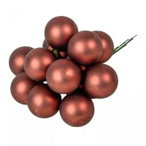 Üveggömb pick 2,5 cm - Sötétbarna - Matt 12 db