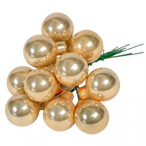 Üveggömb pick 2,5 cm - Tejkaramella - Fényes 12 db