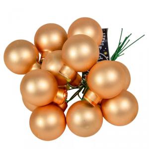 Üveggömb pick 2,5 cm - Tejkaramella - Matt 12 db