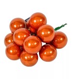 Üveggömb pick 2,5 cm - Terra barna - Fényes 12 db
