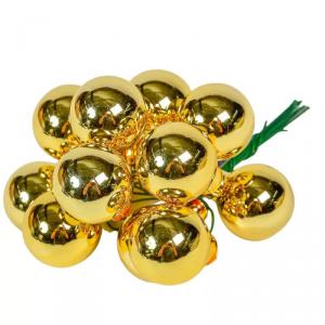 Üveggömb pick 2,5 cm - Világos Arany - Fényes 12 db