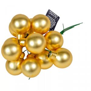 Üveggömb pick 2,5 cm - Világos Arany - Matt 12 db