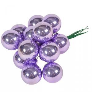 Üveggömb pick 2,5 cm - Világos Lila - Fényes 12 db