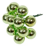 Üveggömb pick 2,5 cm - Zöld Tea- Fényes 12 db