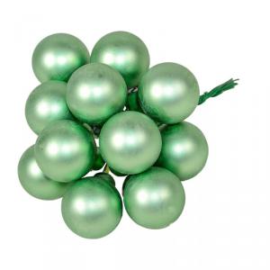 Üveggömb pick 2,5 cm - Zsálya zöld - Matt 12 db