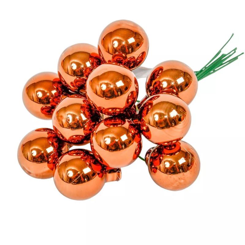 Üveggömb pick 2 cm - Eszpresszó - Fényes 12 db