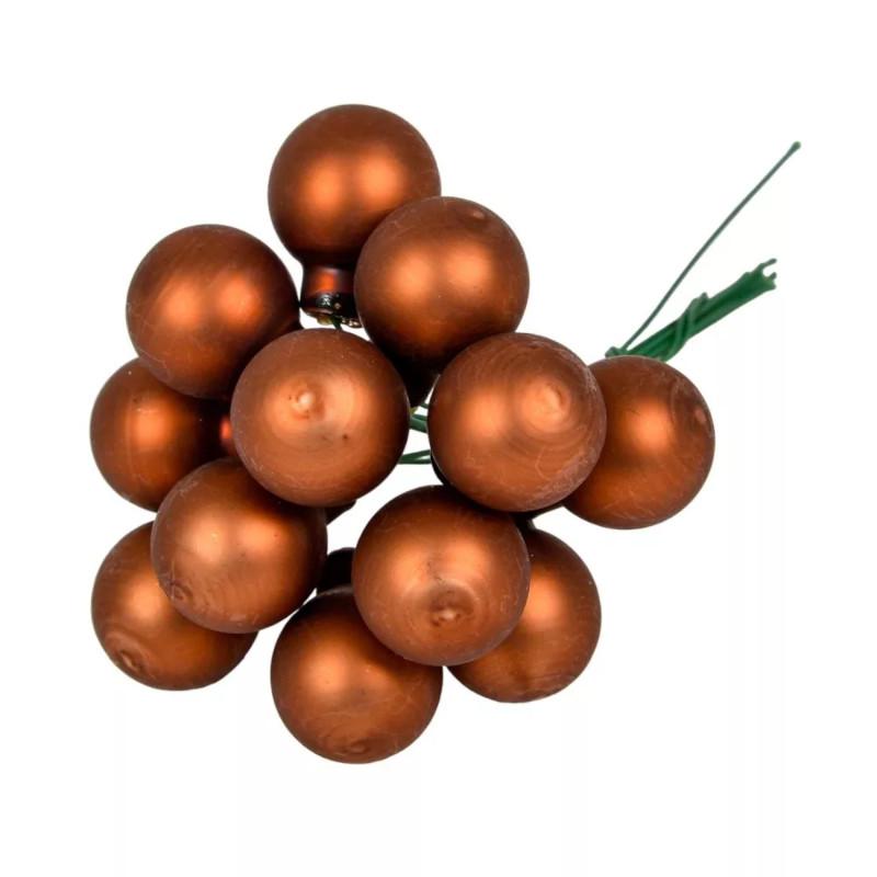 Üveggömb pick 2 cm - Eszpresszó - Matt 12 db