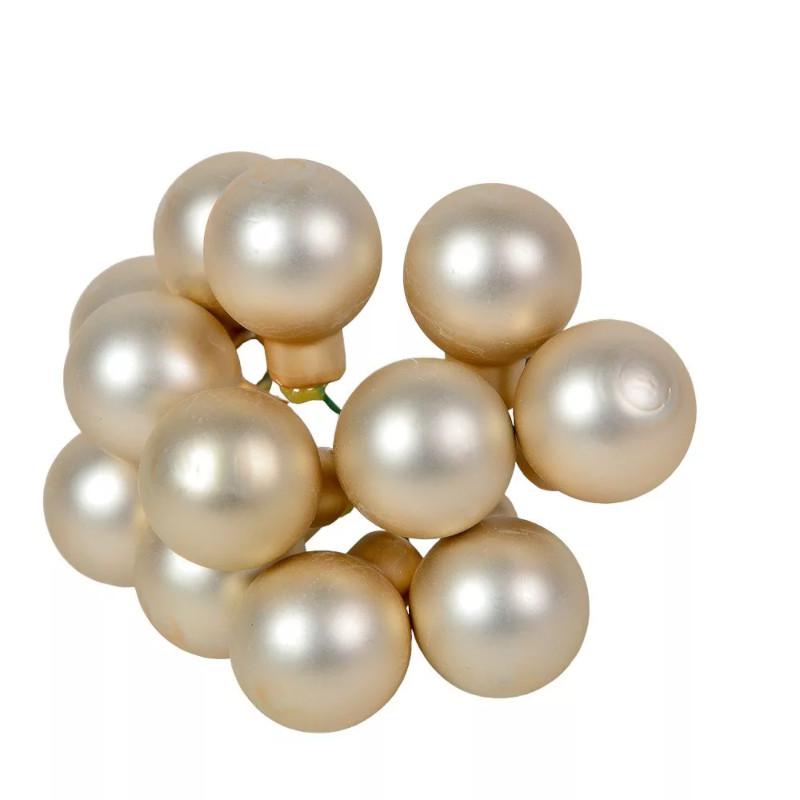 Üveggömb pick 2 cm - Gyöngy - Matt 12 db