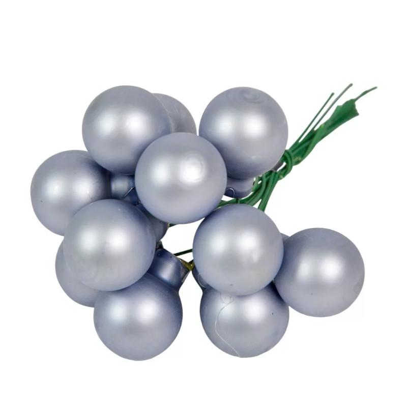 Üveggömb pick 2 cm - Homályos kék - Matt 12 db