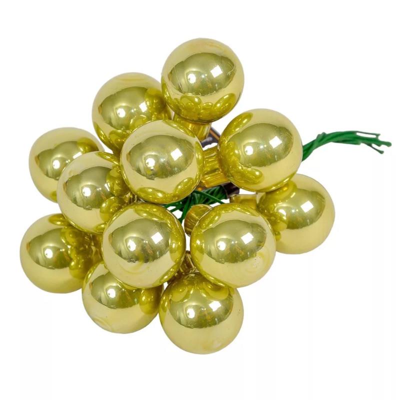 Üveggömb pick 2 cm - Pisztácia - Fényes 12 db
