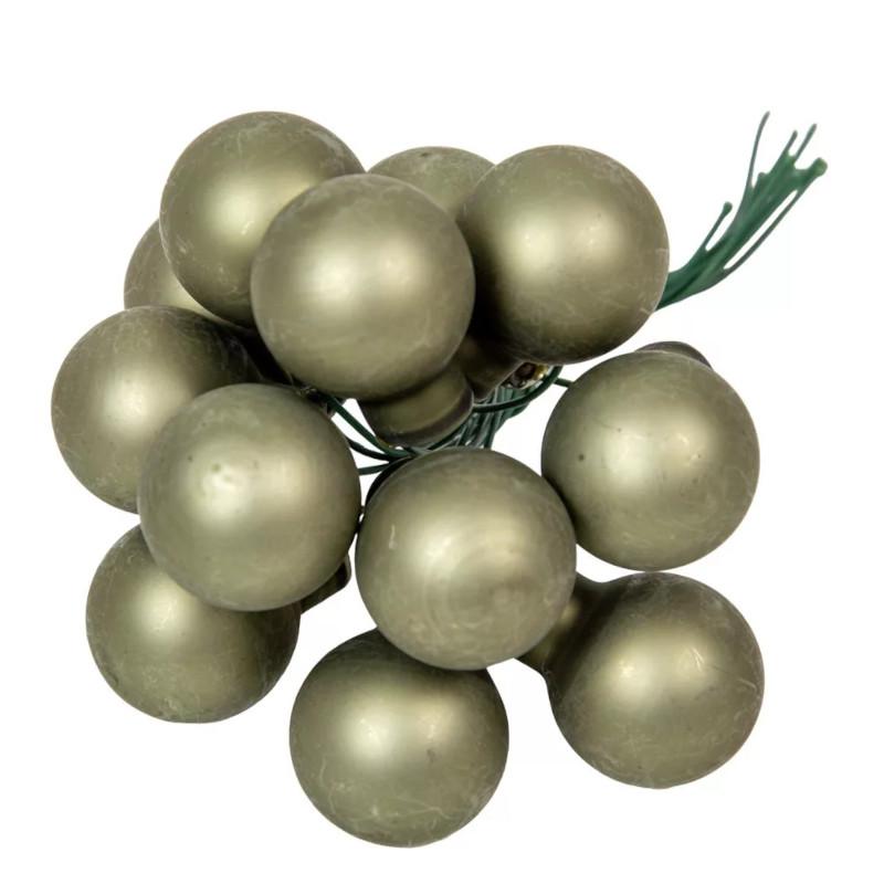 Üveggömb pick 2 cm - Rozmaring - Matt 12 db