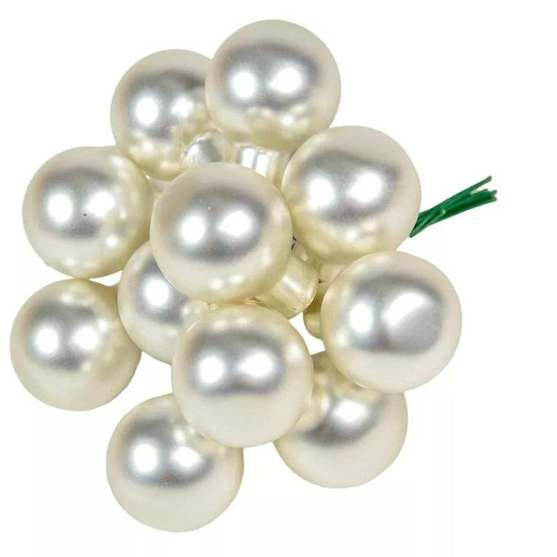 Üveggömb pick 2,5 cm - Ezüst - Matt 12 db