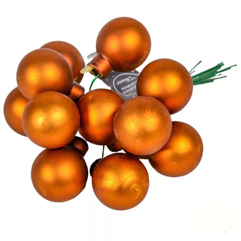 Üveggömb pick 2,5 cm - Fahéj - Matt 12 db