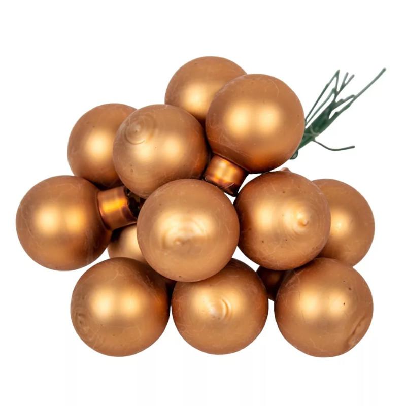 Üveggömb pick 2,5 cm - Pekándió barna - Matt 12 db