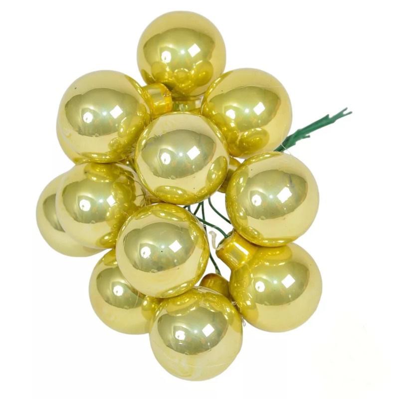 Üveggömb pick 2,5 cm - Pisztácia - Fényes 12 db