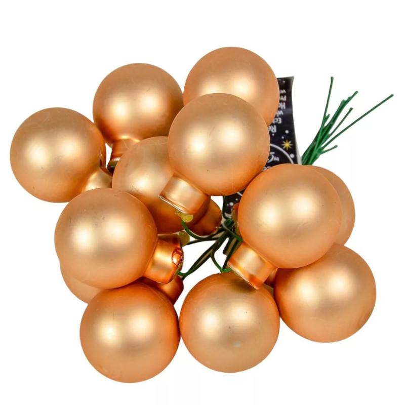 Üveggömb pick 2,5 cm - Tejkaramella - Matt 12 db