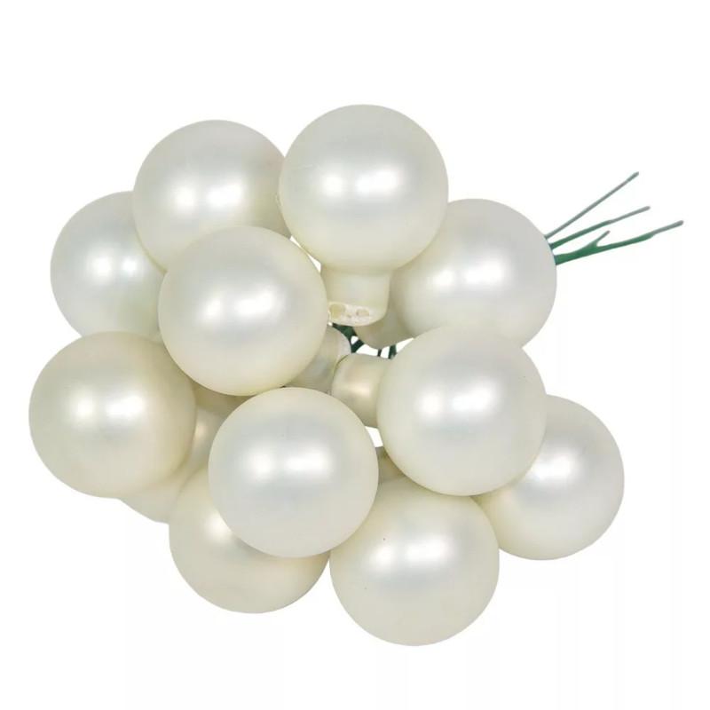 Üveggömb pick 2,5 cm - Téli Fehér - Matt 12 db