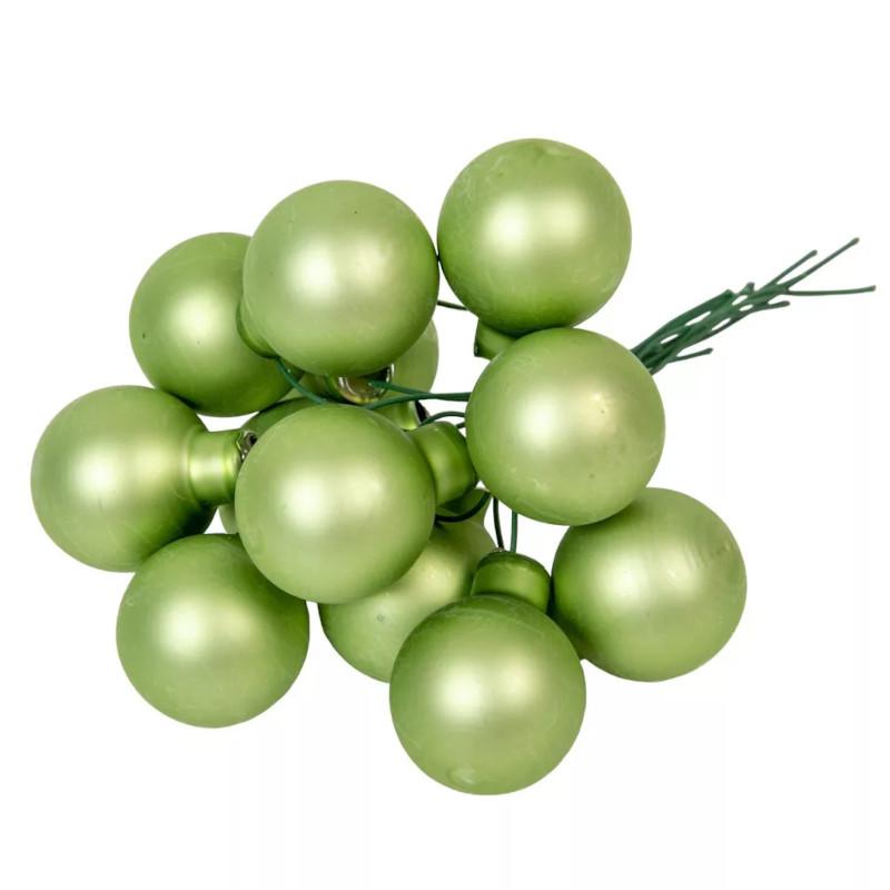 Üveggömb pick 2,5 cm - Zöld Tea- Matt 12 db