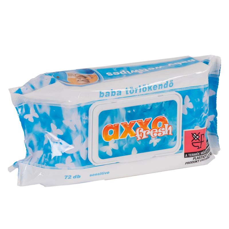 AXXO FRESH baba törlőkendő kupakos 72db
