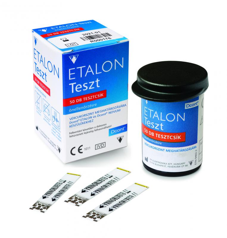 Etalon vércukor tesztcsík 50 db