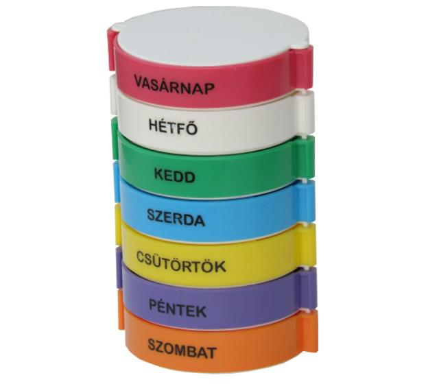 Gyógyszeradagoló heti torony kihajtható