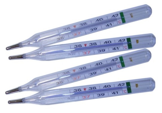 Higanymentes lázmérő