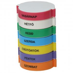 Gyógyszeradagoló heti torony kihajtható